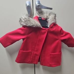 Crazy 8 Red Baby Jacket with Faux Fur Hood (B6.4)